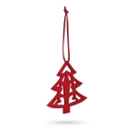 Set de 3 décorations de Noël en feutre à accrocher au sapin Noël couleur rouge première vue