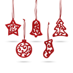 Set de 5 décorations de Noël en feutre rouge à accrocher Noël diverses couleurs