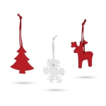 Set de 3 décorations de Noël publicitaires en feutre Snow vue d'ambiance