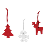 Set de 3 décorations de Noël publicitaires en feutre Snow avec zone d'impression