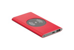Chargeur sans fil et batterie externe de 4.000 mAh Powercard Chargepad couleur rouge