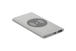 Chargeur sans fil et batterie externe de 4.000 mAh Powercard Chargepad couleur argenté