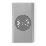Chargeur sans fil et batterie externe de 4.000 mAh Powercard Chargepad couleur argenté