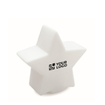Étoile lumineuse en plastique promotionnelle décoration de Noël Star couleur blanc vue avec zone d'impression