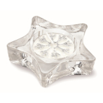 Bougeoir en verre en forme d'étoile et bougie au thé Crystal couleur argenté deuxième vue