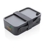 Lunch box avec séparateur et couverts à personnaliser 1,2L Carry couleur gris graphite vue avec logo