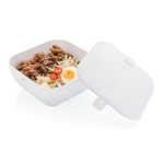 Lunch box carré en plastique avec fermeture en silicone 2,4 L Breaky couleur blanc deuxième vue