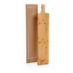 Planche à découper promotionnelle allongée pour servir Lanky couleur bois vue avec boîte