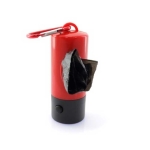 Distributeur de sacs pour chien avec mousqueton et LED Colors Muller couleur rouge quatrième vue