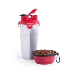 Set de voyage nourriture et eau pour animaux de compagnie TakeAway couleur rouge cinquième vue