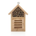 Petit hôtel publicitaire pour abeilles et autres insectes en bois couleur bois deuxième vue