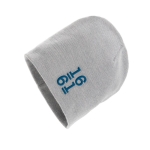 Bonnet d'hiver écologique avec logo et design classique Eco couleur gris clair vue avec logo