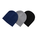 Bonnet d'hiver écologique avec logo et design classique Eco couleur bleu marine vue générale