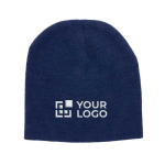 Bonnet d'hiver écologique avec logo et design classique Eco couleur bleu marine avec zone d'impression