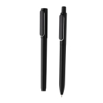 Lot de stylos à encre bleue avec finition métallisée Clip Corporate couleur noir
