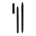Lot de stylos à encre bleue avec finition métallisée Clip Corporate couleur noir troisième vue