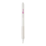 Stylo avec encre Allemande en silicone et Encre Bleue Monocolor couleur blanc vue avec logo