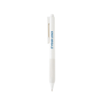 Stylo avec encre Allemande en silicone et Encre Bleue Monocolor couleur blanc avec zone d'impression