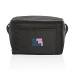 Glacières personnalisées recyclées pour 6 canettes Basical Eco couleur noir vue avec logo