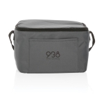 Glacières personnalisées recyclées pour 6 canettes Basical Eco couleur gris graphite vue avec logo