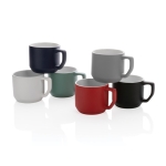 Tasse promotionnelle en céramique au design moderne de 350 ml Modern couleur bleu marine vue générale