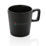 Mug en céramique avec intérieur brillant et extérieur mat 300ml Largo couleur noir vue avec logo
