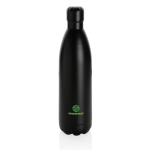 Grande bouteille thermique en acier inoxydable 1 L Lifestyle Premium couleur noir vue avec logo