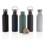 Gourde inox à paroi unique avec couvercle et poignée 700 ml Clip Neck couleur vert vue générale