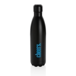 Gourde publicitaire avec fonction thermos 750 ml Lifestyle Premium couleur noir vue avec logo