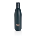 Gourde publicitaire avec fonction thermos 750 ml Lifestyle Premium couleur bleu foncé vue avec logo