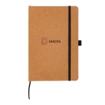 Carnets personnalisable rigide en liège A5 pages lignées Basic Cork couleur naturel vue avec logo