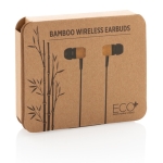 Ecouteurs intra-auriculaires en bambou avec embouts magnétiques Bamboo couleur noir deuxième vue avec boîte