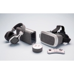 Casque audio personnalisé pliable confortable et détail en tissu Vogue couleur gris vue d'ambiance 2