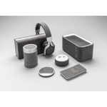 Casque audio personnalisé pliable confortable et détail en tissu Vogue couleur gris vue d'ambience 3