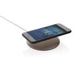 Chargeur sans fil ultra-plat avec boîtier circulaire écologique Wheat couleur naturel deuxième vue