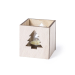 Bougie parfumée de Noël à la vanille avec boîte en sapin Xmas Tree couleur bois clair première vue