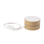 Chargeur sans fil avec logo circulaire en carton recyclé Cardboard couleur marron troisième vue