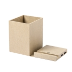 Pot à crayons multifonction avec support portable + chargeur Cardboard couleur marron clair troisième vue