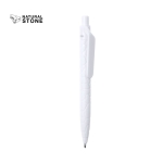 Stylos économiques en pierre naturelle avec encre bleue Natural Stone couleur blanc neuvième vue