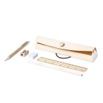 Trousse en bois avec accessoires de papeterie en bois Wood couleur bois clair troisième vue
