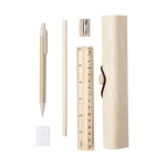 Trousse en bois avec accessoires de papeterie en bois Wood couleur bois clair deuxième vue