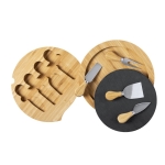 Coffret circulaire avec set à fromage et planche à découper Gorgonzola couleur bois quatrième vue