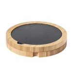 Coffret circulaire avec set à fromage et planche à découper Gorgonzola couleur bois deuxième vue