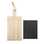 Planche à découper en bambou et ardoise noir amovible pizarra couleur bois clair deuxième vue