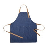 Tablier résistant avec plusieurs poches et rubans bicolores Denim Blue couleur bleu jean première vue