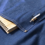 Tablier résistant avec plusieurs poches et rubans bicolores Denim Blue couleur bleu jean cinquième vue