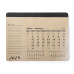 Tapis de souris et calendrier 2025 avec un espace pour les notes couleur naturel première vue