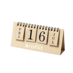 Calendrier perpétuel personnalisé en carton avec anneaux Perpetual couleur naturel troisième vue