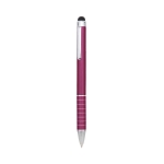 Stylo d'entreprise avec finition en anneau couleur fuchsia première vue