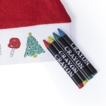 Bonnet de Père Noël à colorier pour enfants avec crayons Colour couleur rouge deuxième vue